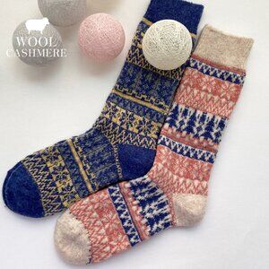 Snowflake Pattern Wool Cashmere Socks